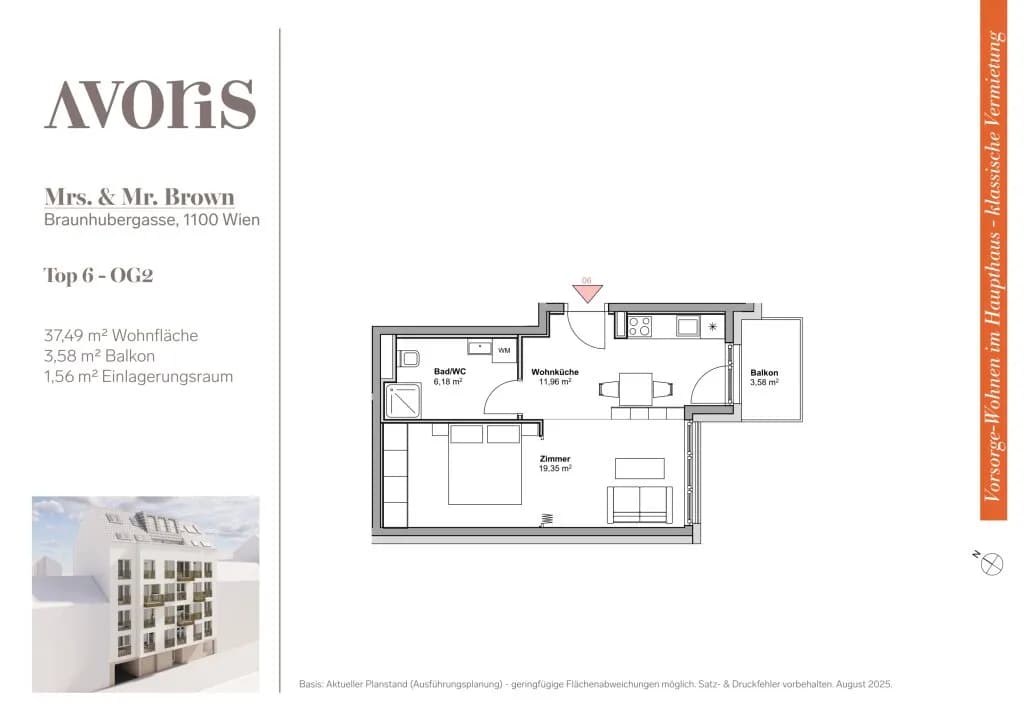 2-Zimmer-Wohnung kaufen in Wien – 39 m², € 209.000 – Bild 4 von 4