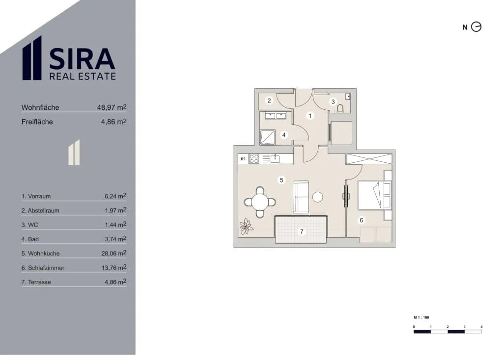 2-Zimmer-Wohnung mieten in Wien – 55,21 m², € 779 – Bild 5 von 5