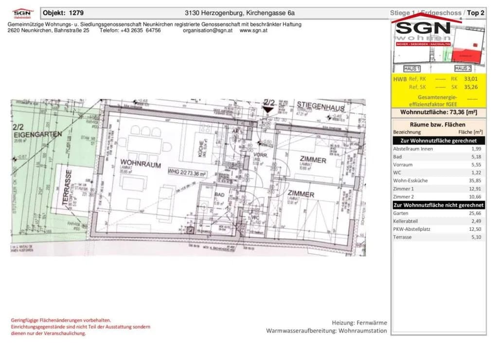 3-Zimmer-Wohnung mieten in Sankt Pölten Land – 73,35 m², € 804 – Bild 18 von 19