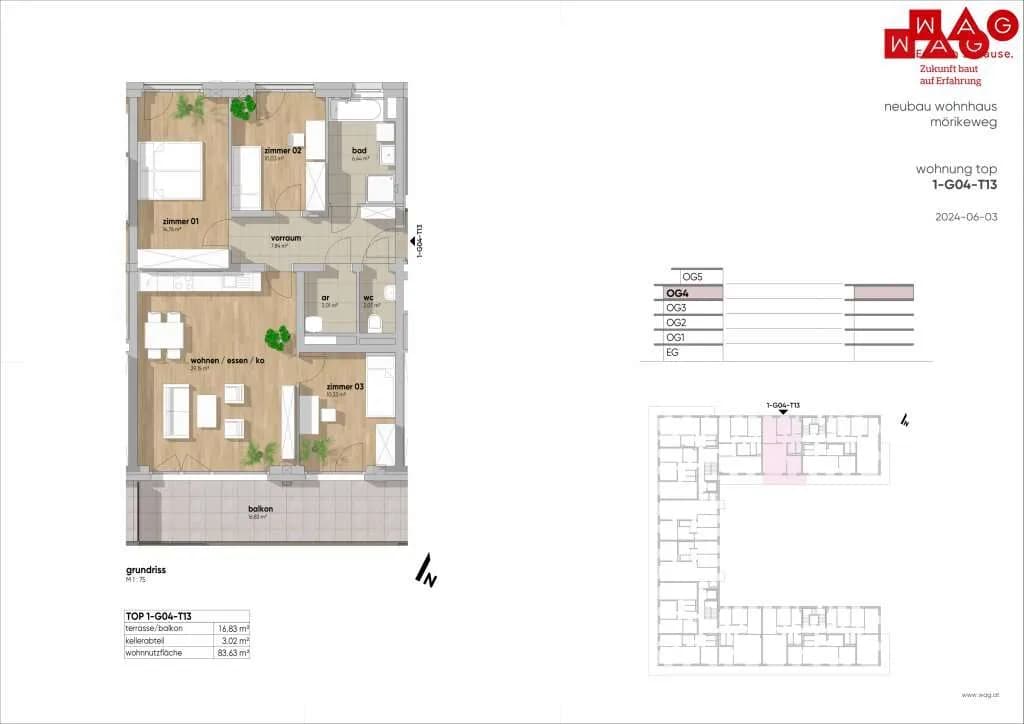4-Zimmer-Wohnung kaufen in Linz – 83,63 m², € 486.190 – Bild 24 von 26