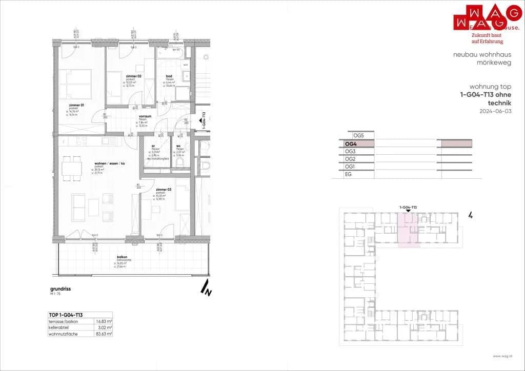 4-Zimmer-Wohnung kaufen in Linz – 83,63 m², € 486.190 – Bild 25 von 26