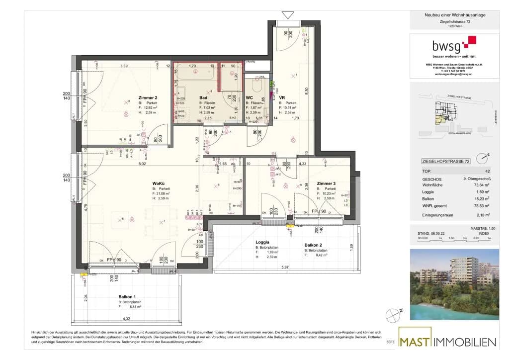 3-Zimmer-Wohnung kaufen in Wien – 73,64 m², € 499.000 – Bild 16 von 17