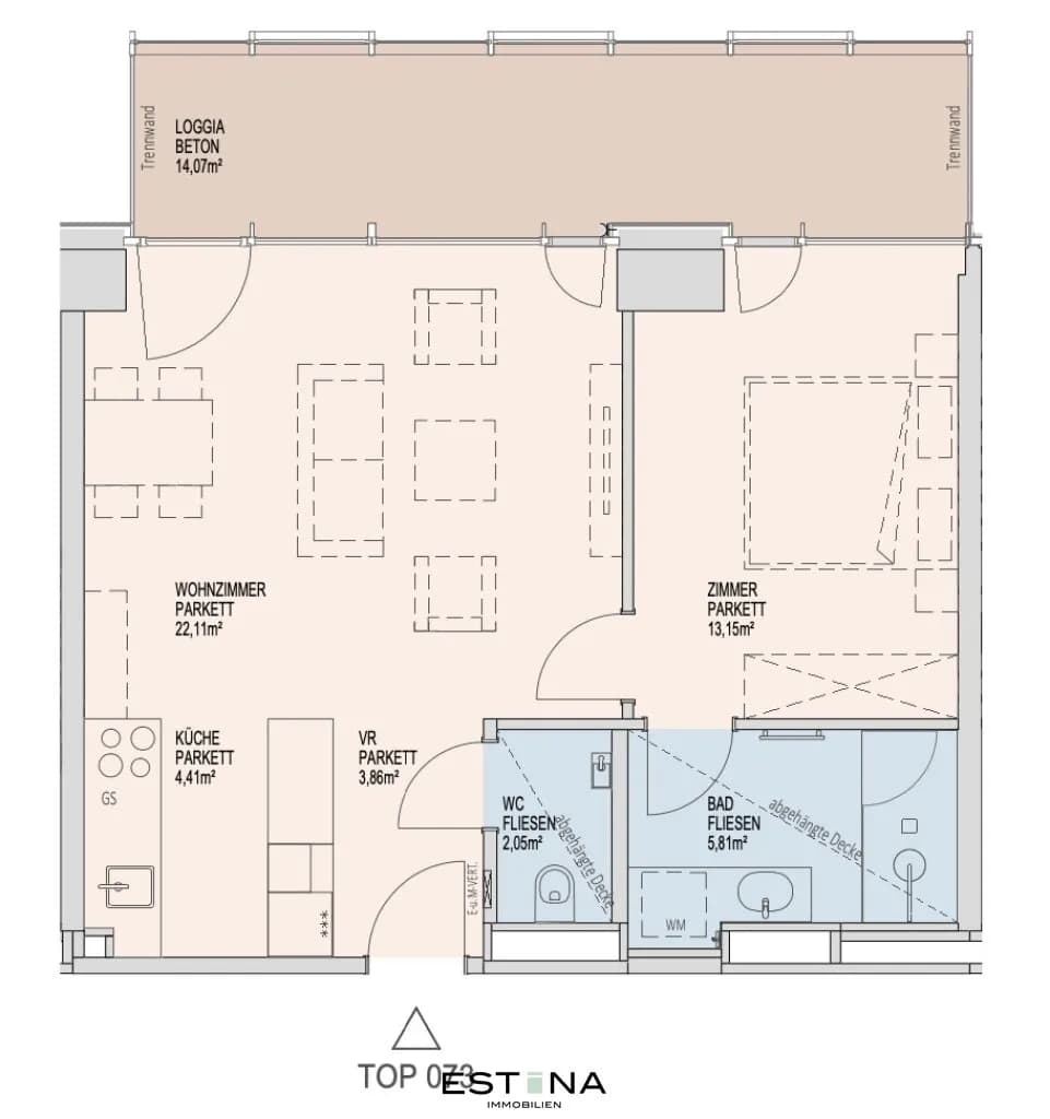 2-Zimmer-Wohnung mieten in Wien – 51,35 m², € 1.600 – Bild 19 von 19
