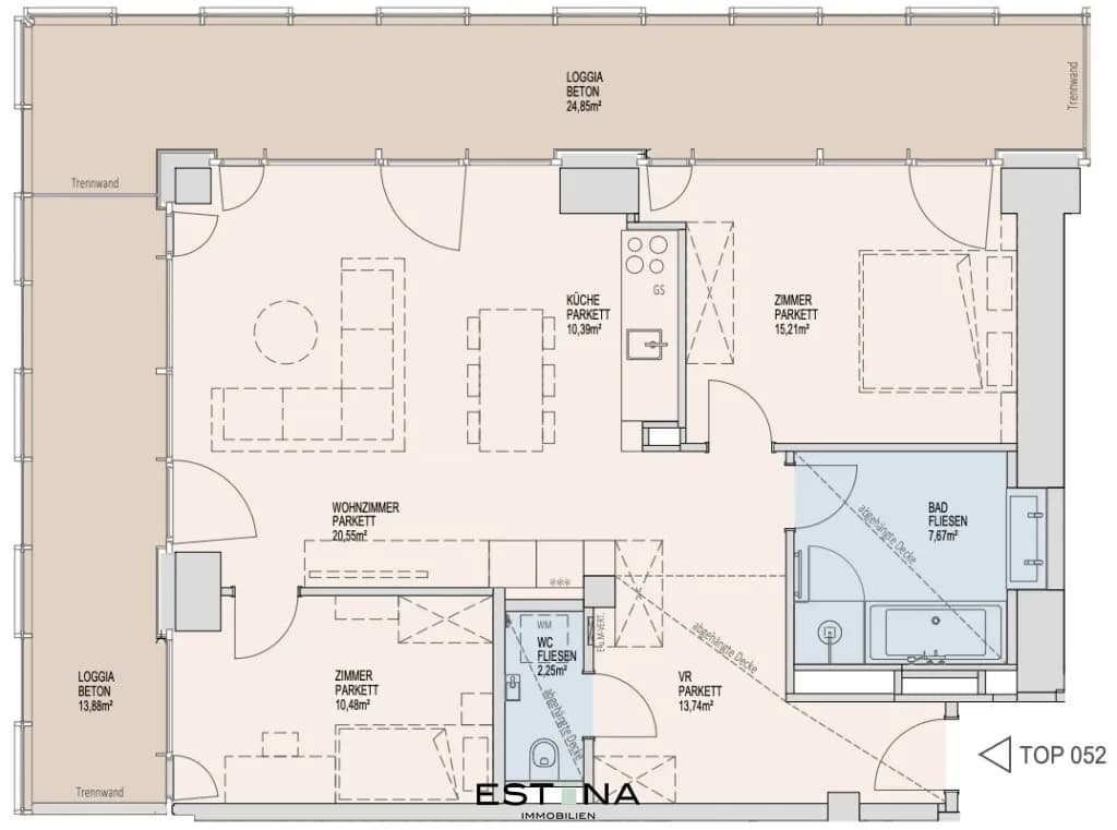 3-Zimmer-Wohnung mieten in Wien – 86,9 m², € 2.500 – Bild 19 von 19