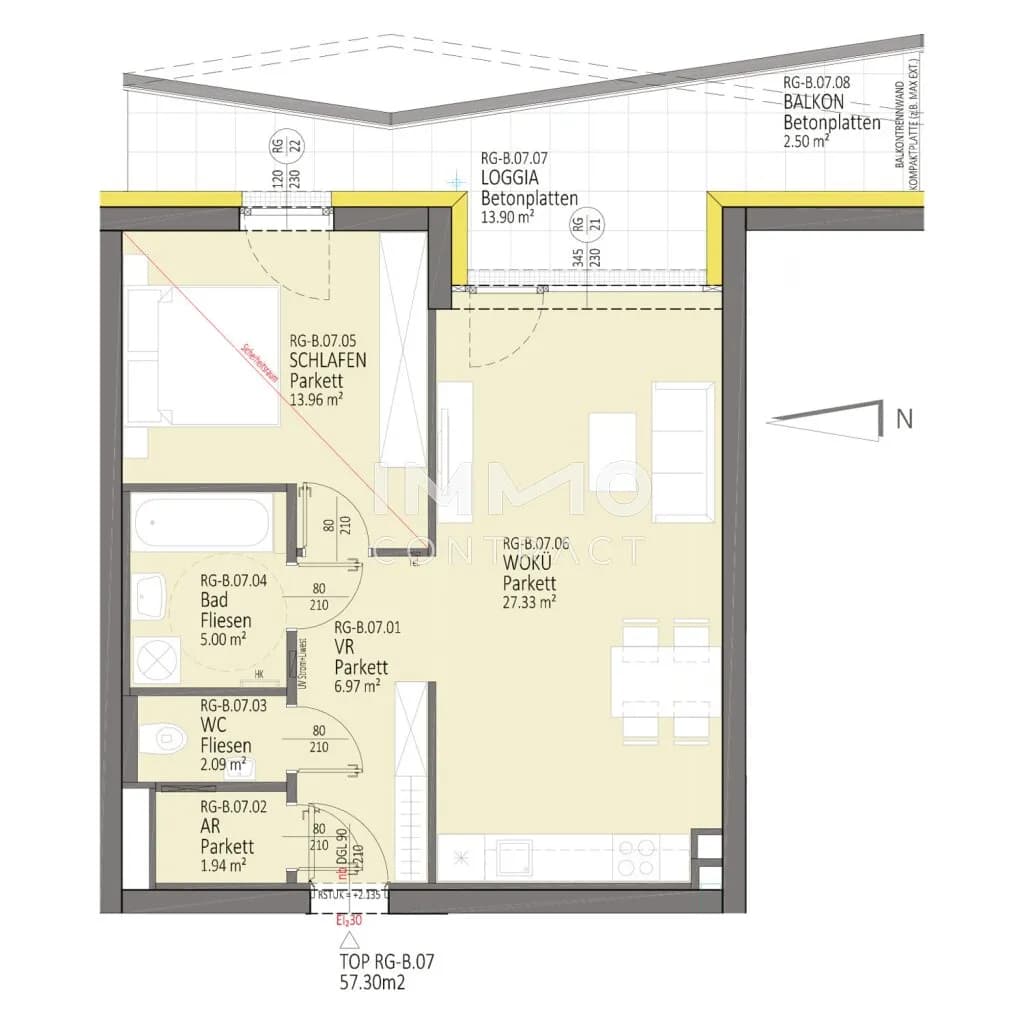 2-Zimmer-Wohnung mieten in Linz – 57,3 m², € 1.199 – Bild 16 von 16