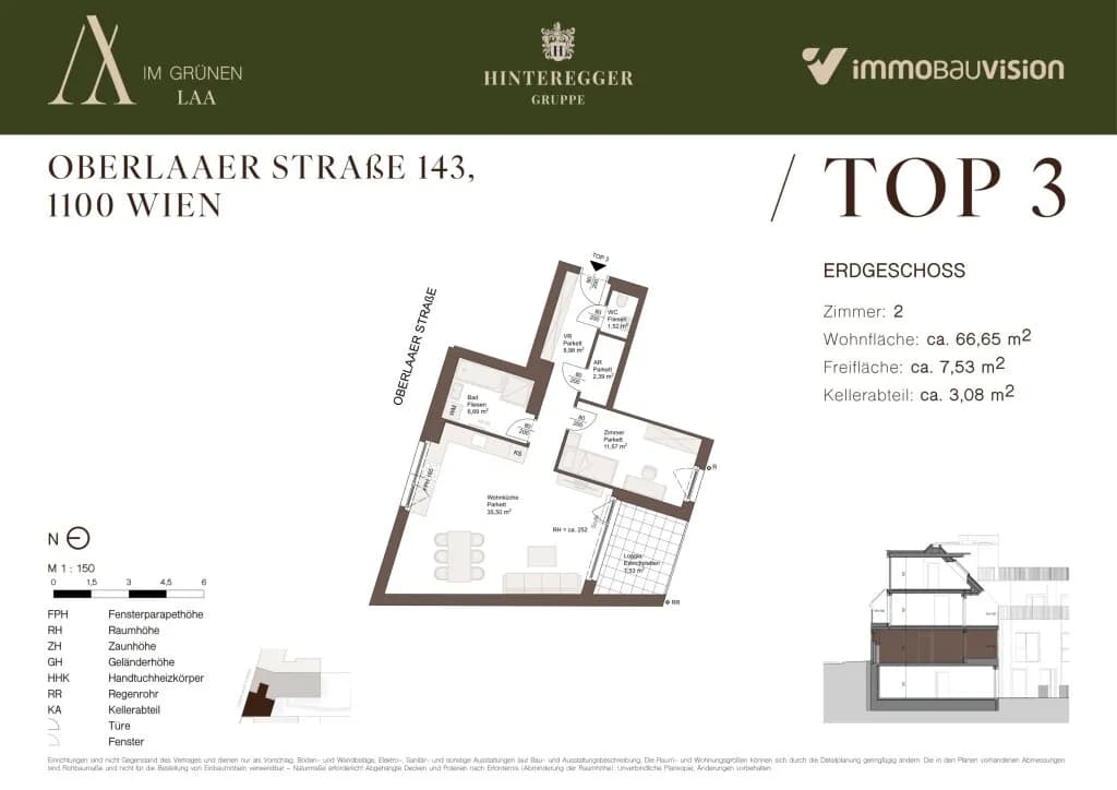 2-Zimmer-Wohnung kaufen in Wien – 66,65 m², € 455.000 – Bild 3 von 3