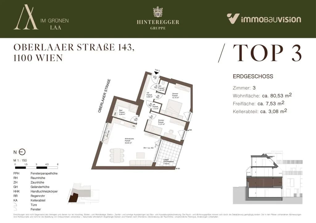 3-Zimmer-Wohnung kaufen in Wien – 80,52 m², € 545.000 – Bild 4 von 4