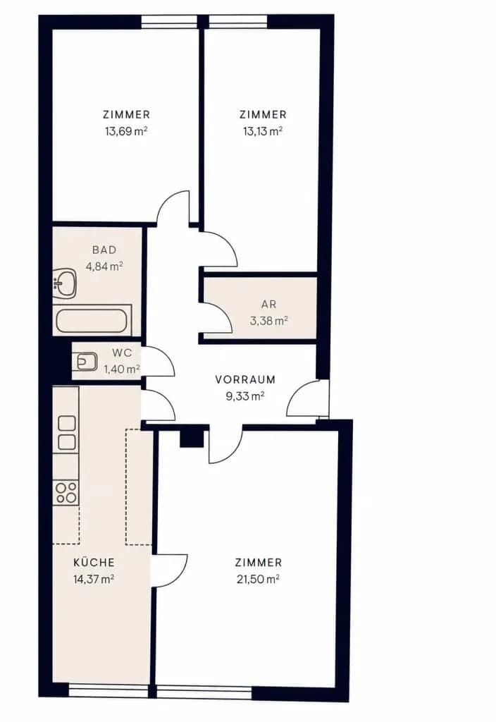 3-Zimmer-Wohnung kaufen in Wien – 81,64 m², € 469.000 – Bild 10 von 10