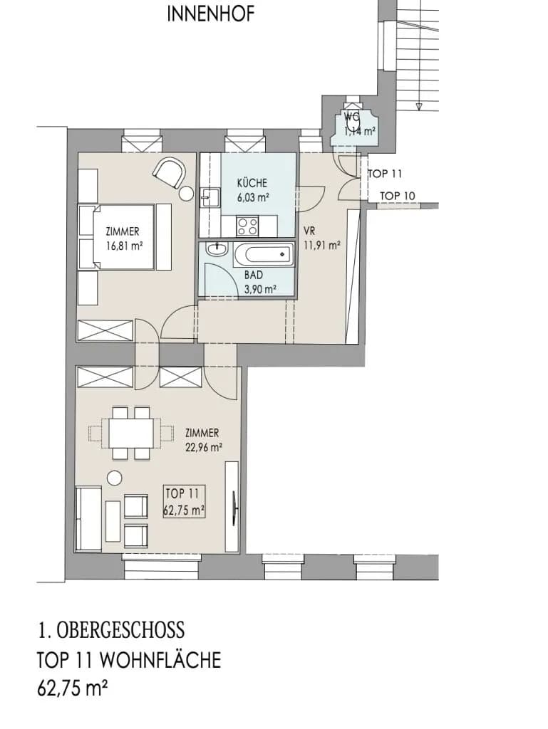 2-Zimmer-Wohnung kaufen in Wien – 62,75 m², € 459.000 – Bild 9 von 9