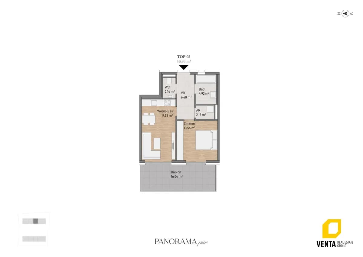 2-Zimmer-Wohnung kaufen in Graz – 46,86 m², € 269.994