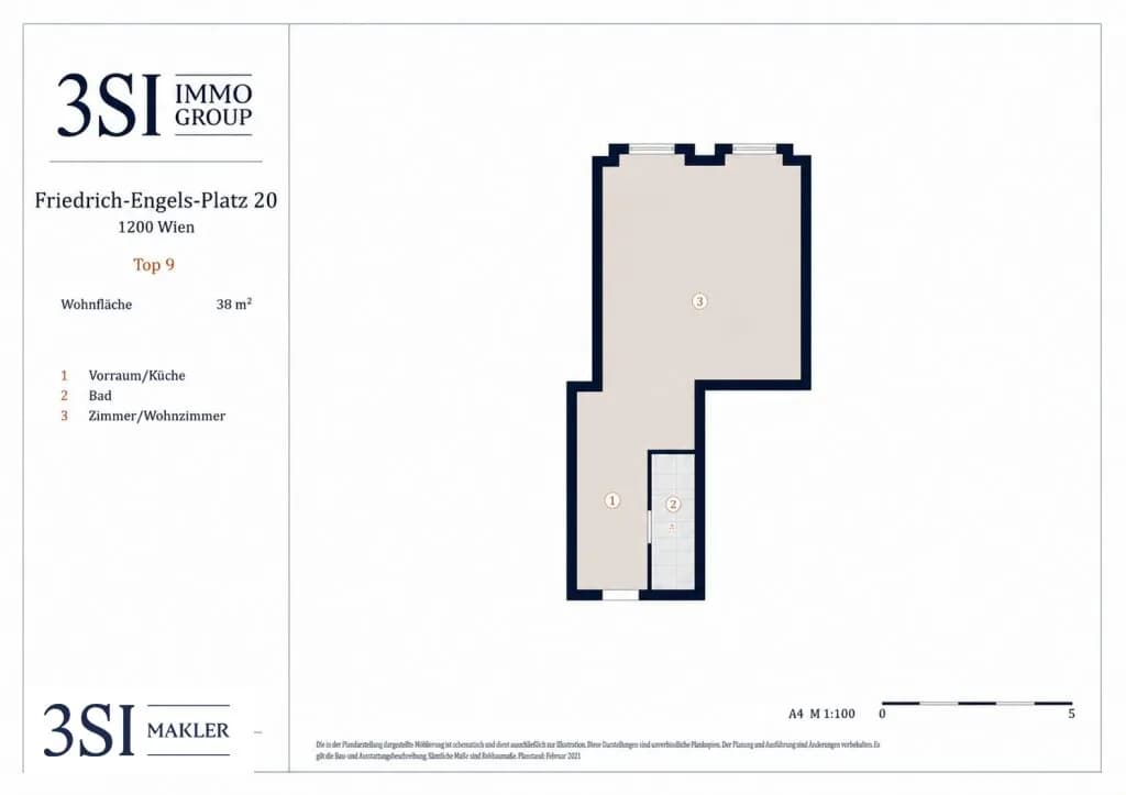 1-Zimmer-Wohnung kaufen in Wien – 38 m², € 145.000 – Bild 10 von 10