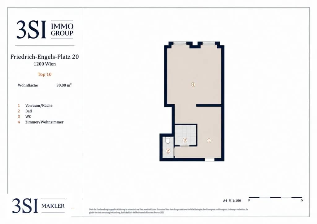 1-Zimmer-Wohnung kaufen in Wien – 30 m², € 117.000 – Bild 10 von 10