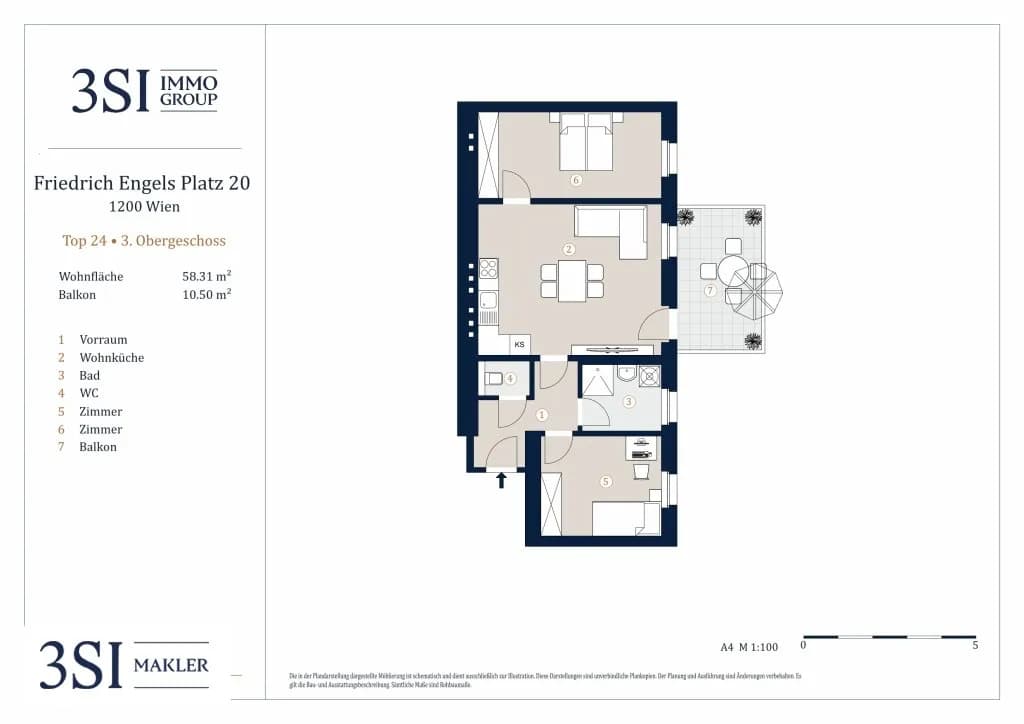 3-Zimmer-Wohnung kaufen in Wien – 58,96 m², € 365.000 – Bild 14 von 14