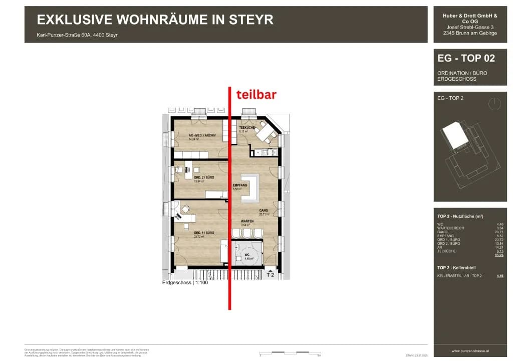 3-Zimmer-Gewerbeimmobilie mieten in Steyr – 43 m², € 754 – Bild 8 von 8