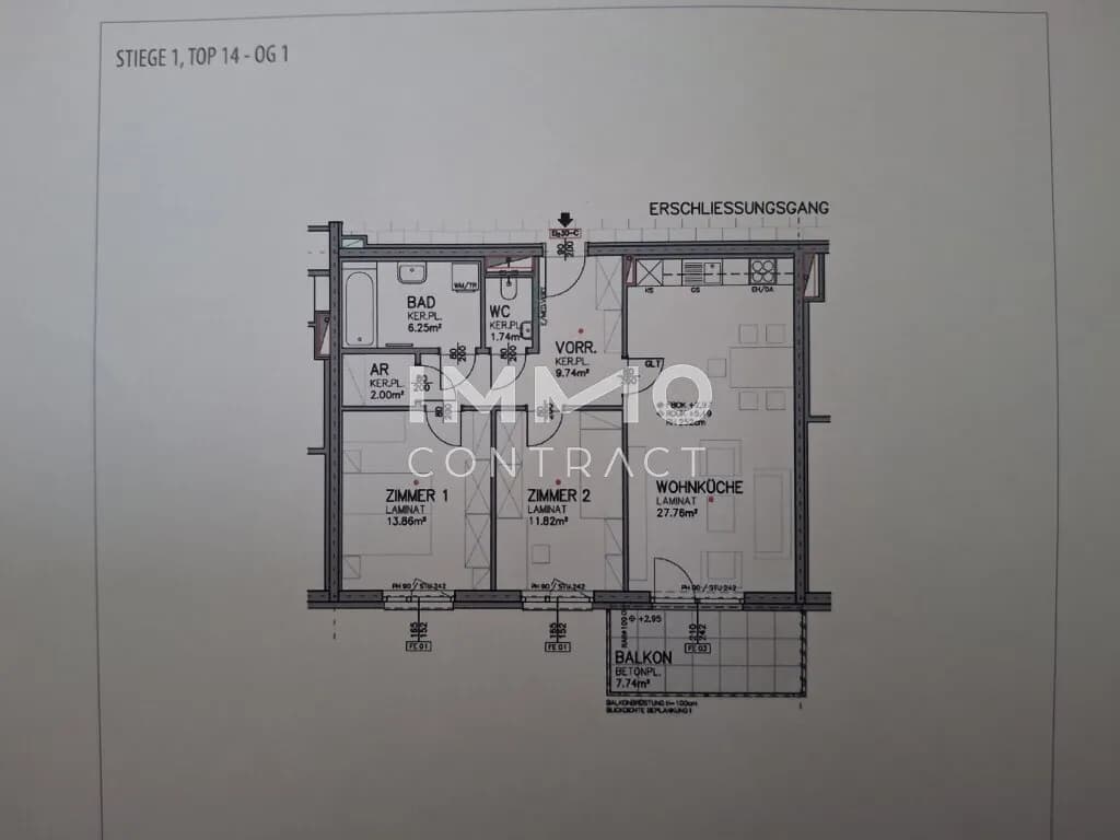 3-Zimmer-Wohnung mieten in Eisenstadt – 73,17 m², € 1.148 – Bild 14 von 17