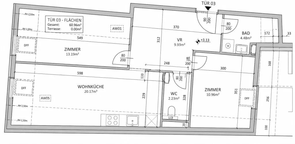 3-Zimmer-Wohnung kaufen in Wien – 60,96 m², € 396.240 – Bild 2 von 3