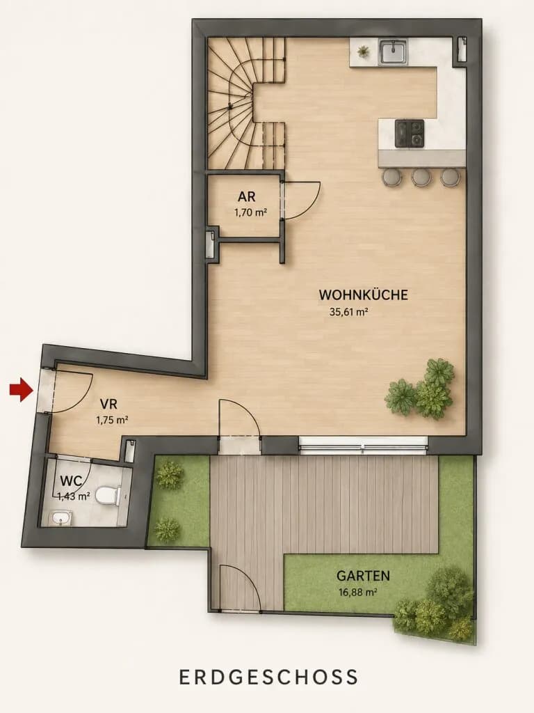 3-Zimmer-Haus kaufen in Wien – 79,25 m², € 564.260 – Bild 4 von 6