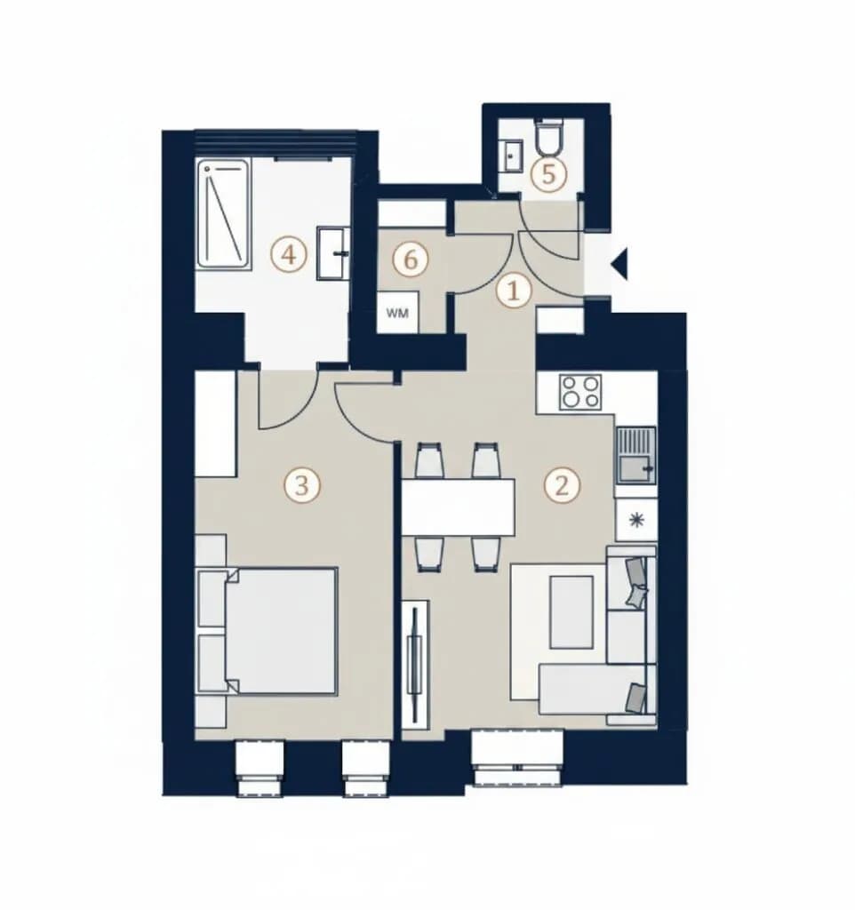 2-Zimmer-Wohnung kaufen in Wien – 45,3 m², € 369.000 – Bild 4 von 4