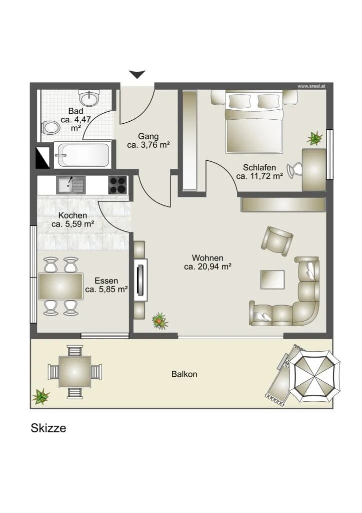 2-Zimmer-Wohnung kaufen in Feldkirch – 52,85 m², € 179.000 – Bild 15 von 15