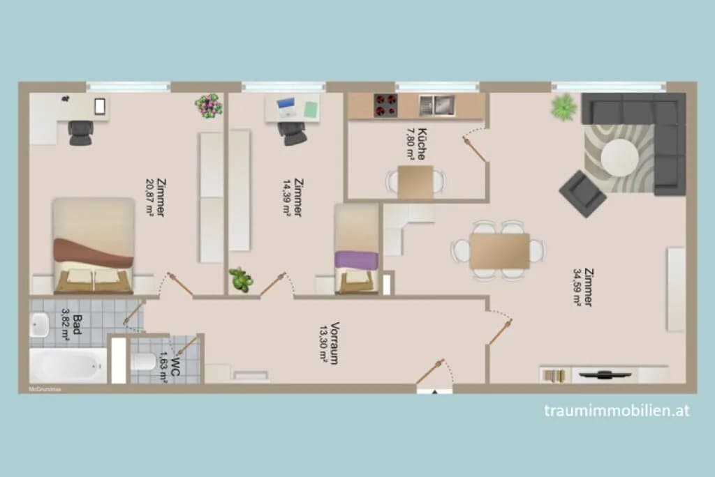 3-Zimmer-Wohnung mieten in Wien – 96,35 m², € 1.480 – Bild 12 von 29