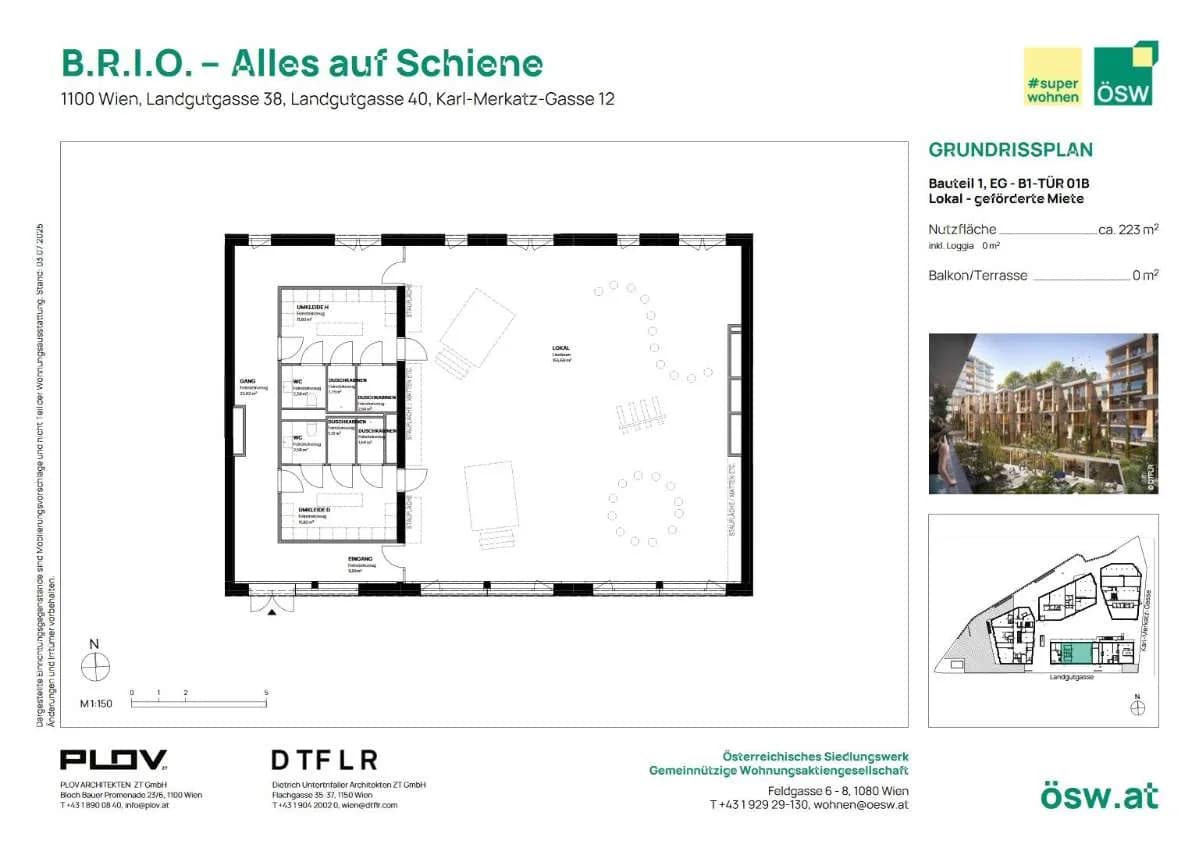 Gewerbeimmobilie mieten in Wien – 224 m², € 2.591