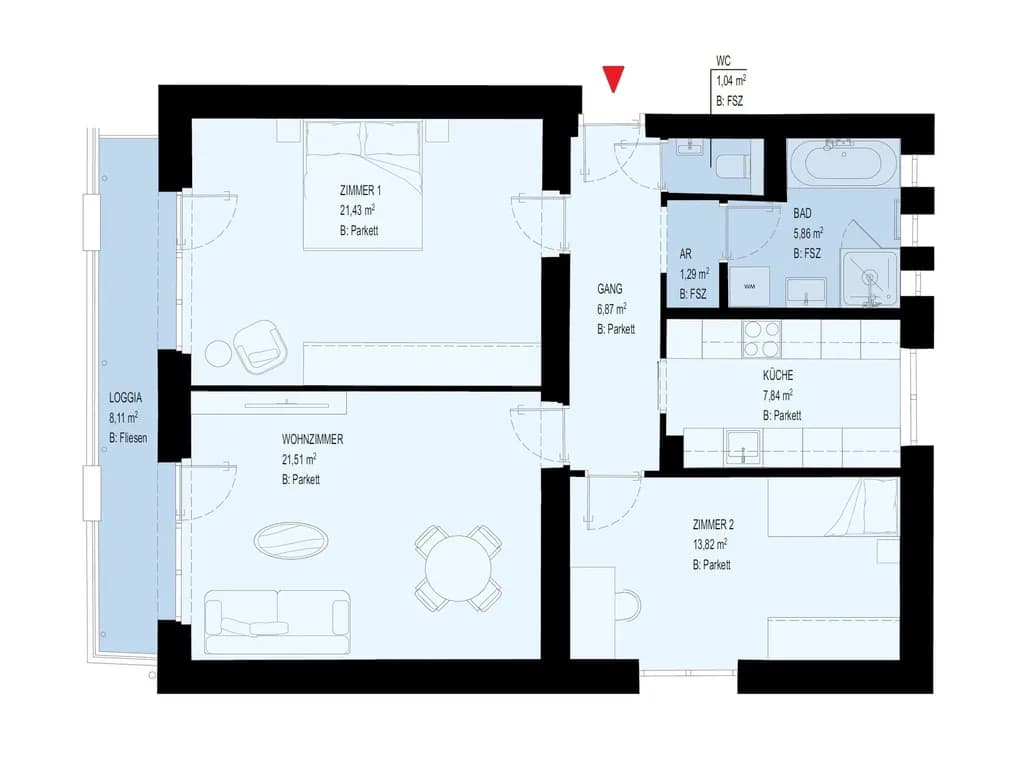 3-Zimmer-Wohnung mieten in Wien – 79 m², € 1.752 – Bild 7 von 7