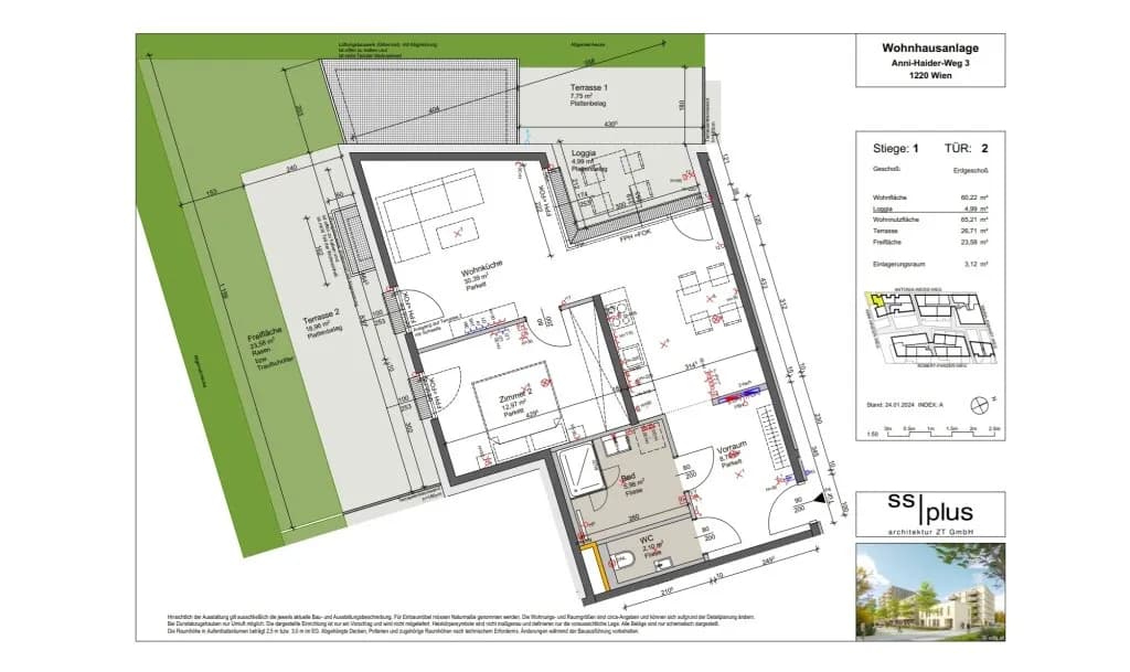 2-Zimmer-Wohnung kaufen in Wien – 60,76 m², € 319.000 – Bild 12 von 12