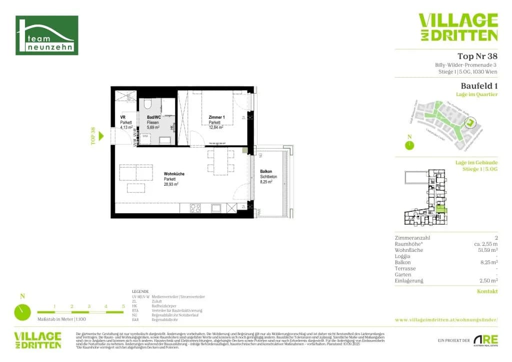 2-Zimmer-Wohnung mieten in Wien – 51,59 m², € 1.249 – Bild 29 von 29