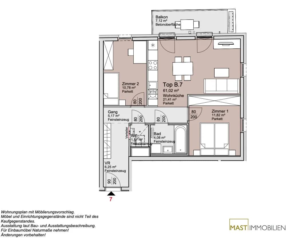 3-Zimmer-Wohnung kaufen in Wien – 61,02 m², € 380.000 – Bild 12 von 12