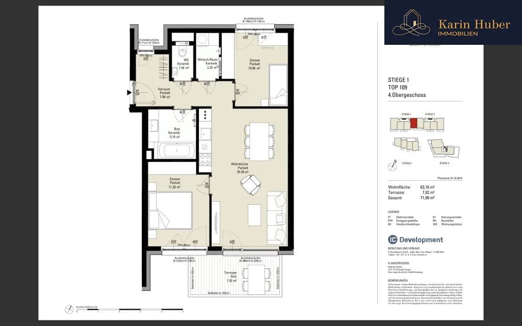 3-Zimmer-Wohnung mieten in Tulln – 63,16 m², € 1.199 – Bild 11 von 11