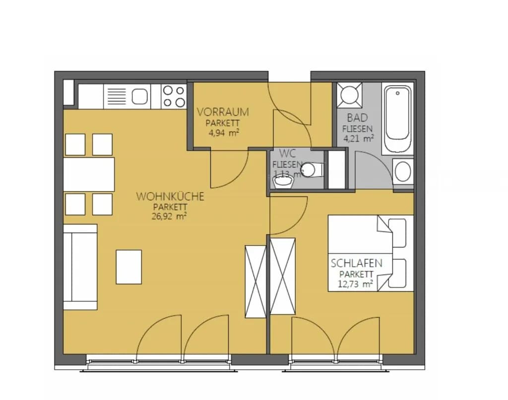 2-Zimmer-Wohnung mieten in Wien – 50,11 m², € 999 – Bild 7 von 7