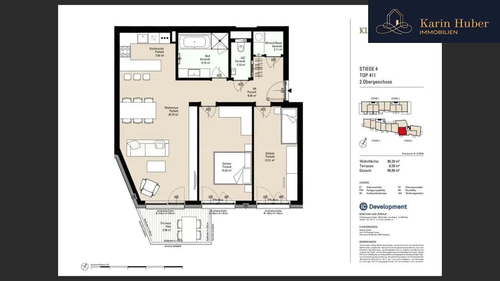 3-Zimmer-Wohnung mieten in Tulln – 80,28 m², € 1.599 – Bild 9 von 9