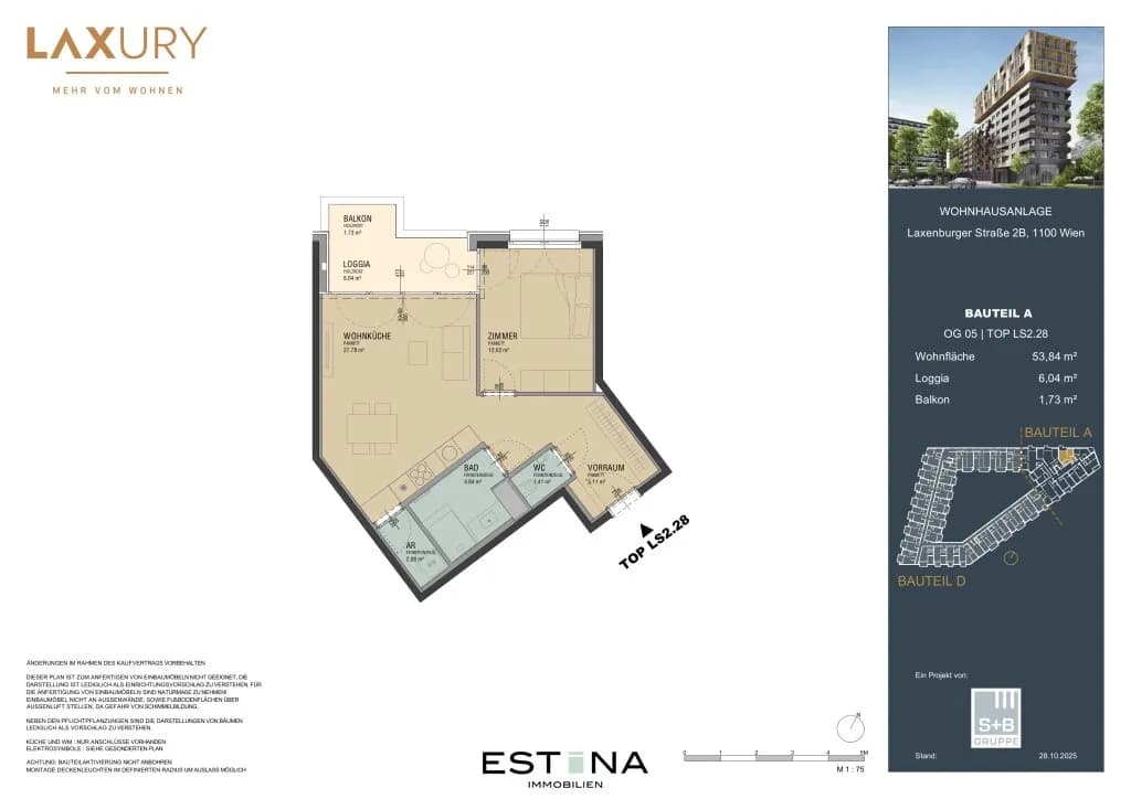 2-Zimmer-Wohnung kaufen in Wien – 53,42 m², € 373.000 – Bild 14 von 14