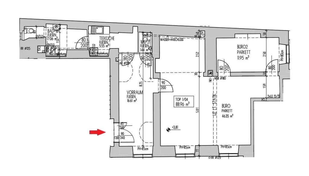 2-Zimmer-Gewerbeimmobilie mieten in Wien – 90 m², € 1.800 – Bild 7 von 7