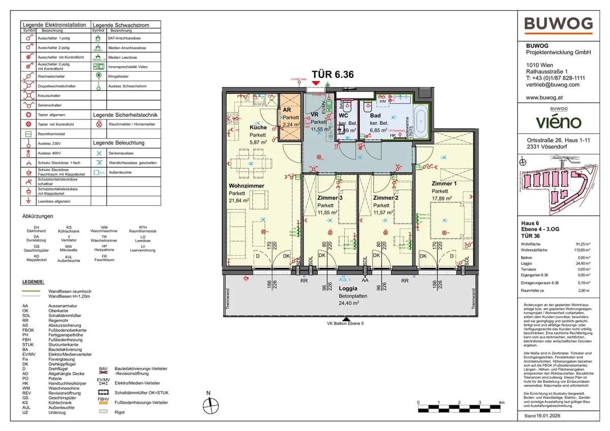 4-Zimmer-Wohnung mieten in Mödling – 91,61 m², € 2.208 – Bild 2 von 12