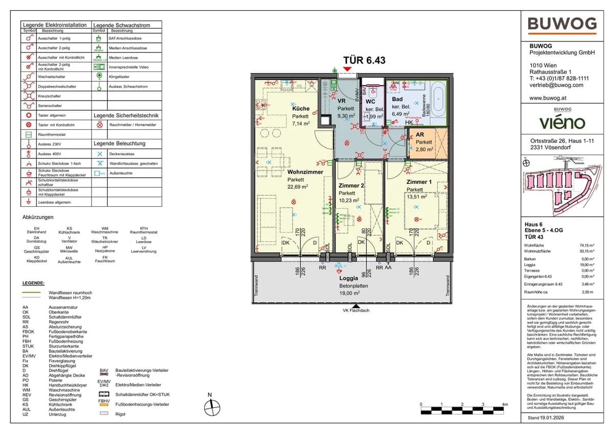 3-Zimmer-Wohnung mieten in Mödling – 76 m², € 1.783