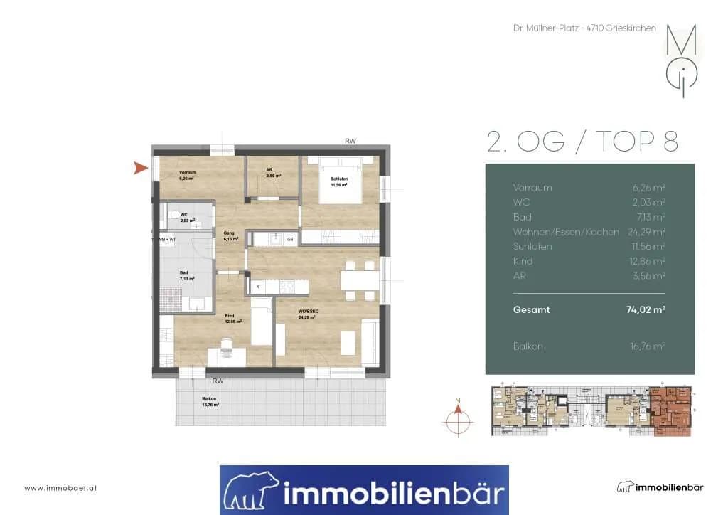 3-Zimmer-Wohnung kaufen in Grieskirchen – 74,16 m², € 300.770 – Bild 22 von 22
