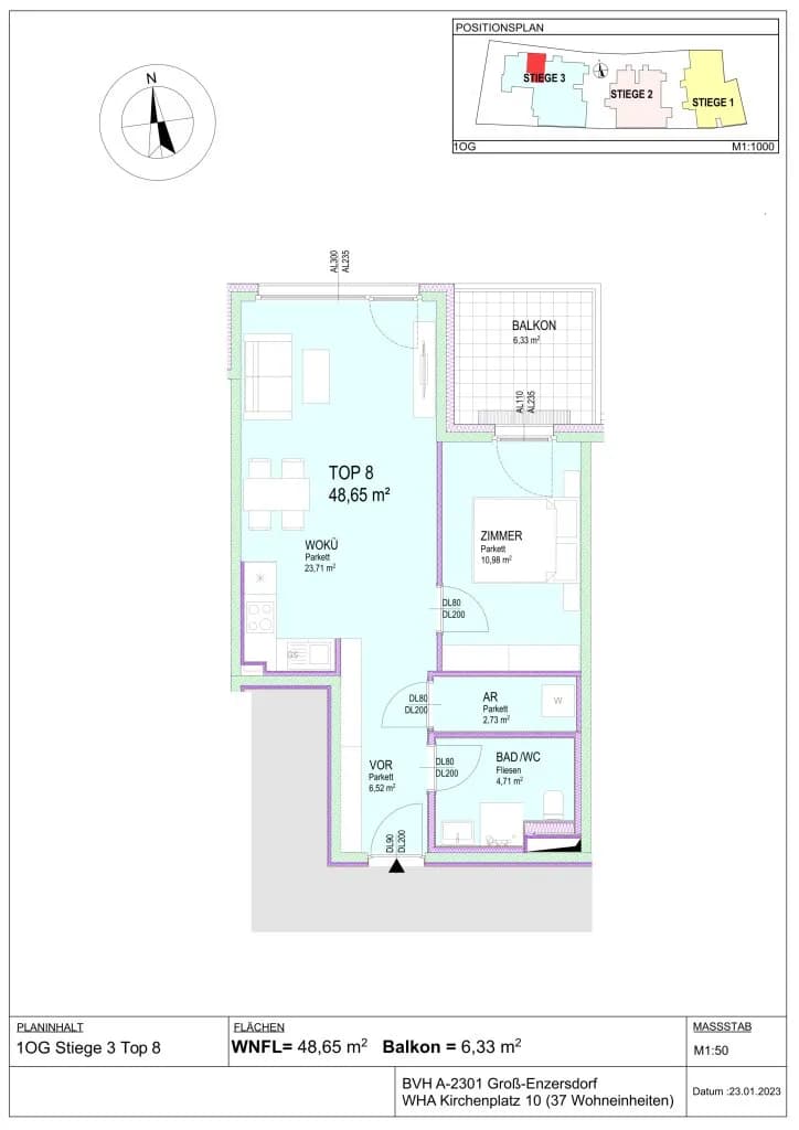 3-Zimmer-Wohnung kaufen in Gänserndorf – 64,49 m², € 347.900 – Bild 17 von 25