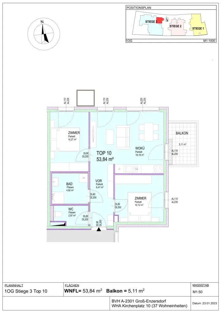 3-Zimmer-Wohnung kaufen in Gänserndorf – 64,49 m², € 347.900 – Bild 19 von 25