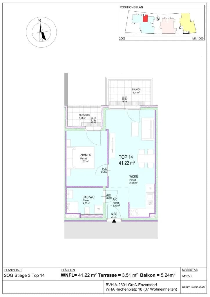 3-Zimmer-Wohnung kaufen in Gänserndorf – 64,49 m², € 347.900 – Bild 23 von 25