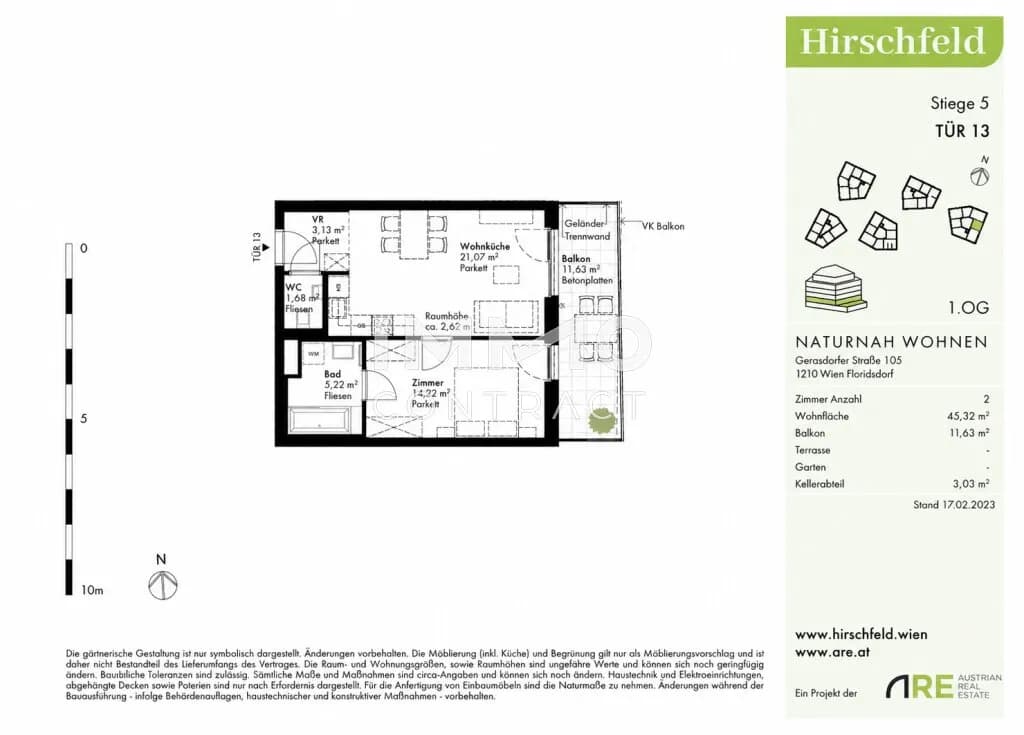 2-Zimmer-Wohnung kaufen in Wien – 45,32 m², € 265.000 – Bild 13 von 13