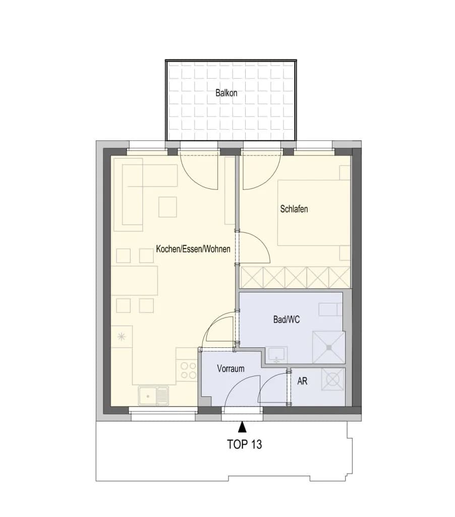 2-Zimmer-Wohnung mieten in Mödling – 43,91 m², € 949 – Bild 3 von 10
