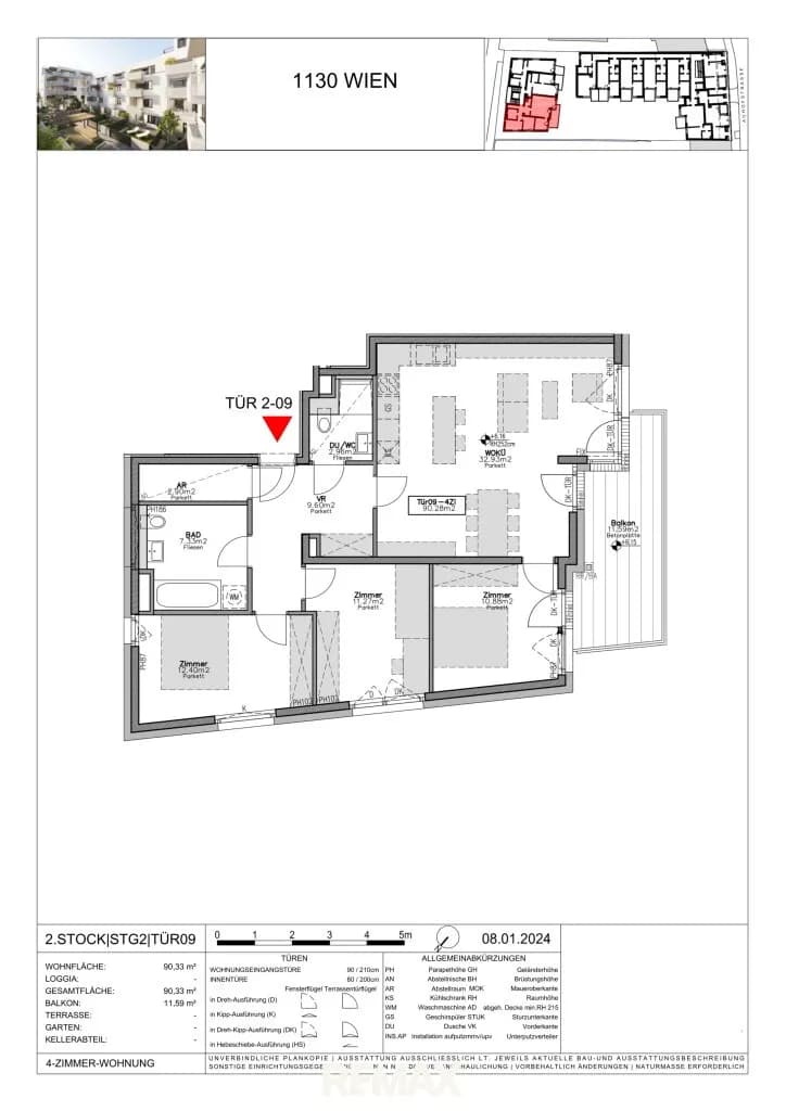 4-Zimmer-Wohnung kaufen in Wien – 90,33 m², € 848.700 – Bild 4 von 4