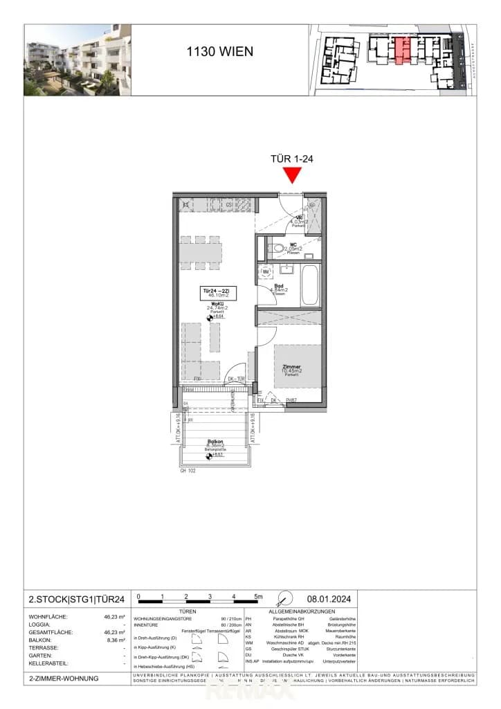 2-Zimmer-Wohnung kaufen in Wien – 45,54 m², € 453.500 – Bild 4 von 4