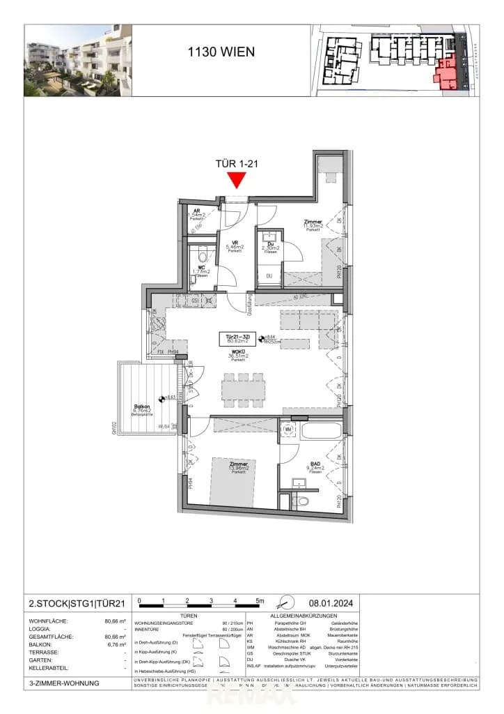 3-Zimmer-Wohnung kaufen in Wien – 80,66 m², € 779.300 – Bild 5 von 5