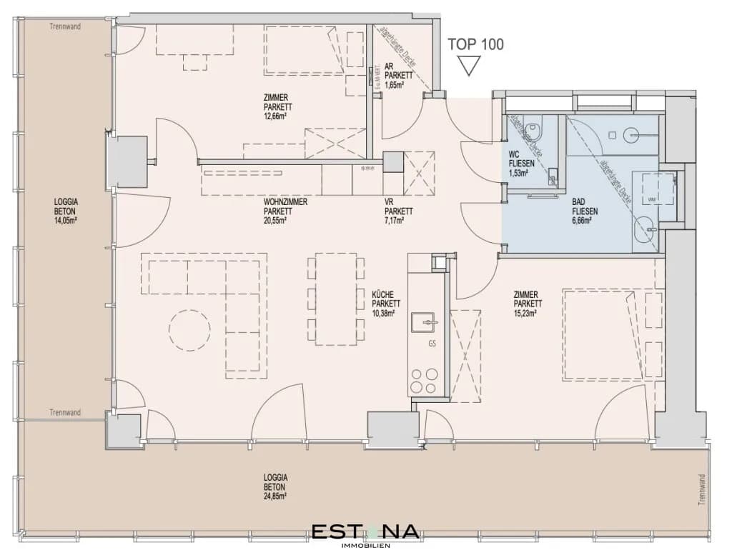 3-Zimmer-Wohnung mieten in Wien – 75,84 m², € 2.600 – Bild 26 von 26