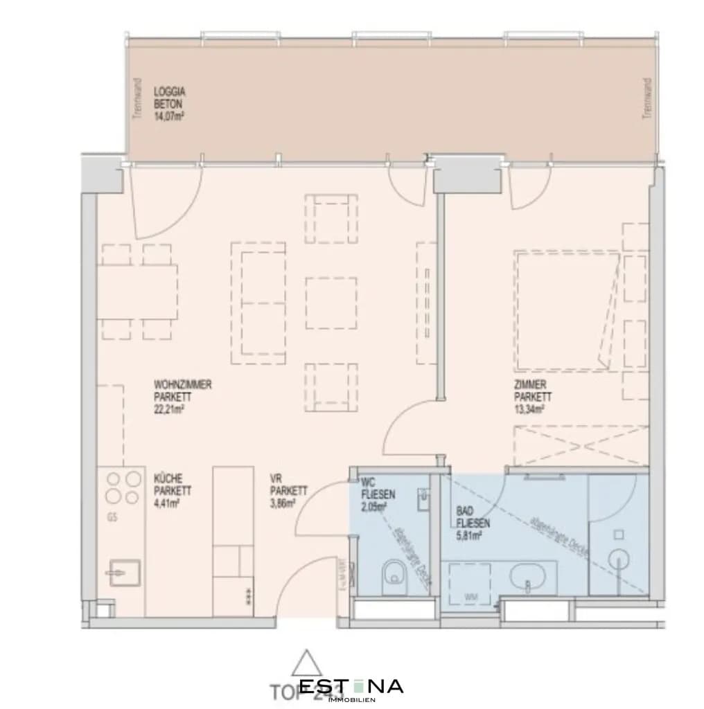 2-Zimmer-Wohnung mieten in Wien – 51,54 m², € 1.700 – Bild 20 von 20