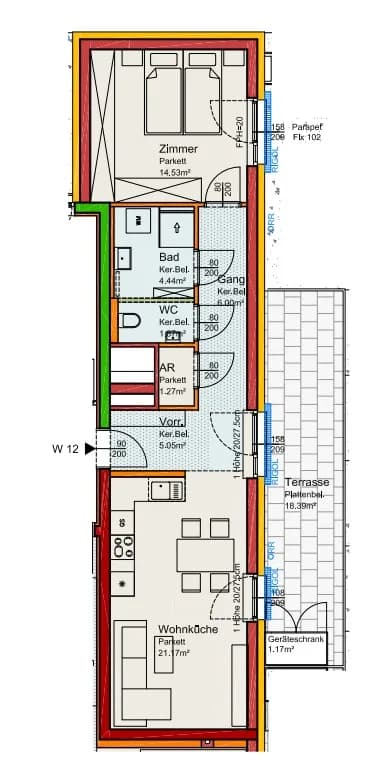 2-Zimmer-Wohnung kaufen in Mödling – 55,03 m² – Bild 2 von 2
