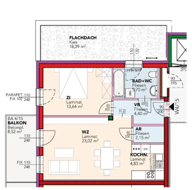 2-Zimmer-Wohnung mieten in Mistelbach – 53,74 m², € 647 – Bild 2 von 2