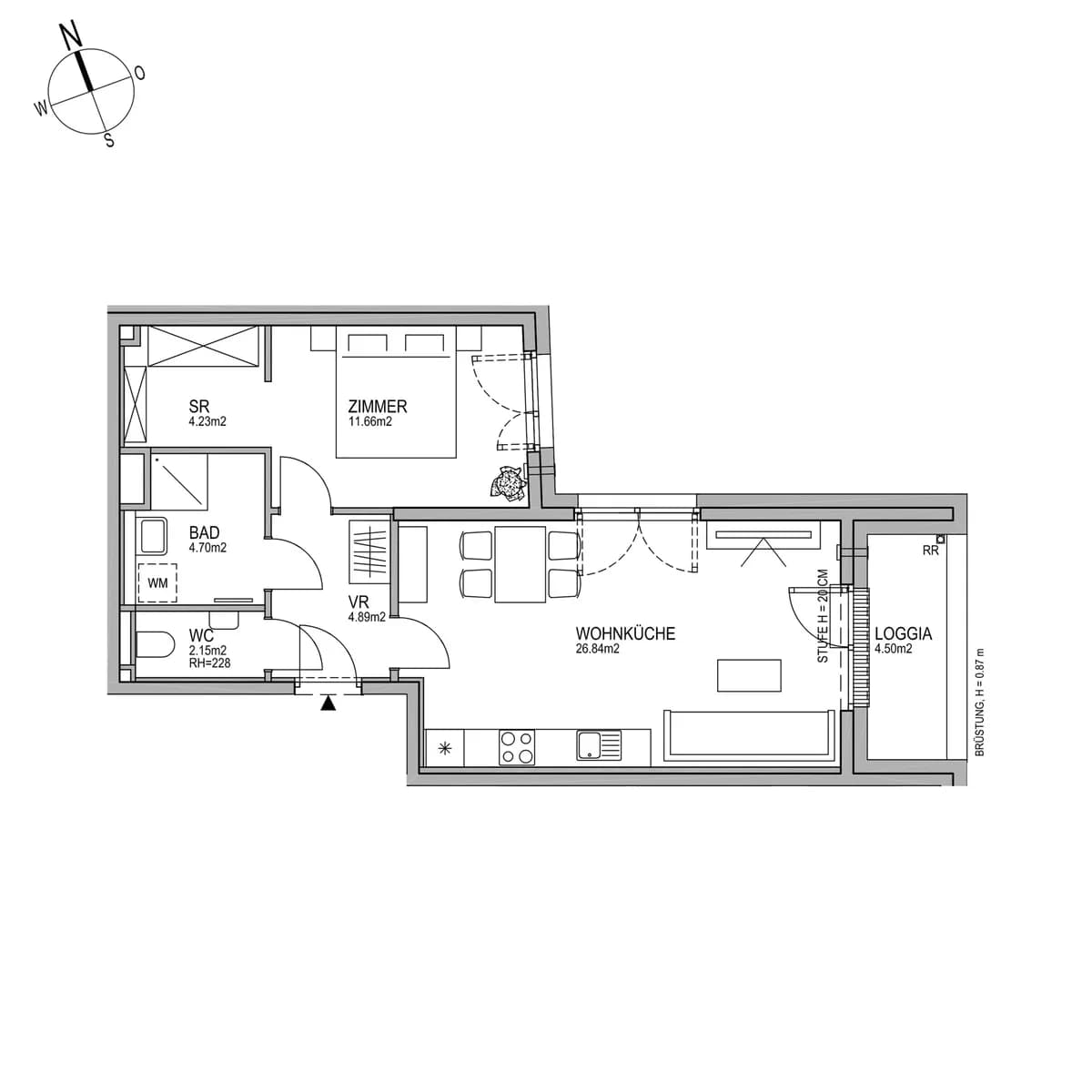 2-Zimmer-Wohnung kaufen in Wien – 54,47 m², € 324.358 – Bild 7 von 8